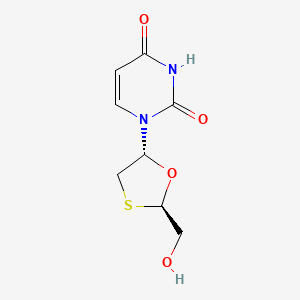 2,4(1H,3H)-Pyrimidinedione, 1-(2-(hydroxymethyl)-1,3-oxathiolan-5-yl)-, (2R-trans)- - 145986-08-9