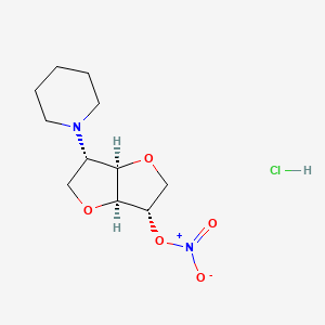 [(3S,3aR,6S,6aS)-3-piperidin-1-yl-2,3,3a,5,6,6a-hexahydrofuro[3,2-b]furan-6-yl] nitrate;hydrochloride - 81786-33-6