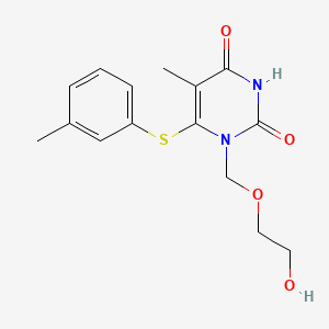 2,4(1H,3H)-Pyrimidinedione, 1-((2-hydroxyethoxy)methyl)-5-methyl-6-((3-methylphenyl)thio)- - 125056-58-8