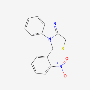 1H,3H-Thiazolo(3,4-a)benzimidazole, 1-(2-nitrophenyl)- - 136994-97-3