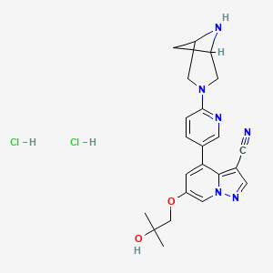 4-(6-(3,6-Diazabicyclo[3.1.1]heptan-3-yl)pyridin-3-yl)-6-(2-hydroxy-2-methylpropoxy)pyrazolo[1,5-a]pyridine-3-carbonitrile dihydrochloride - 