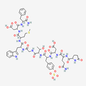 H-DL-Pyr-DL-Gln-DL-Asp-DL-Tyr(SO3H)-DL-xiThr-Gly-DL-Trp-DL-Met-DL-Asp-DL-Phe-NH2 - 
