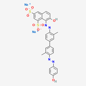 1,3-Naphthalenedisulfonic acid, 7-hydroxy-8-((4'-((4-hydroxyphenyl)azo)-3,3'-dimethyl(1,1'-biphenyl)-4-yl)azo)-, disodium salt - 65168-20-9