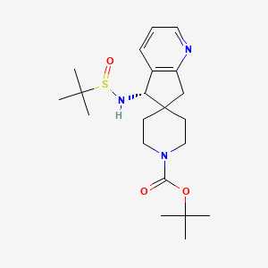 tert-Butyl (S)-5-(((R)-tert-butylsulfinyl)amino)-5,7-dihydrospiro[cyclopenta[b]pyridine-6,4'-piperidine]-1'-carboxylate - 