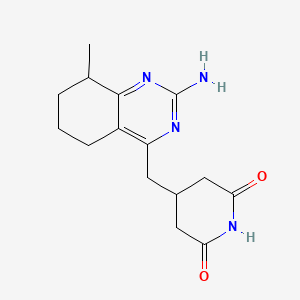 4-((2-Amino-8-methyl-5,6,7,8-tetrahydro-4-quinazolinyl)methyl)-2,6-piperidinedione - 28360-61-4