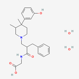 2-[[2-Benzyl-3-[4-(3-hydroxyphenyl)-3,4-dimethylpiperidin-1-yl]propanoyl]amino]acetic acid;dihydrate - 