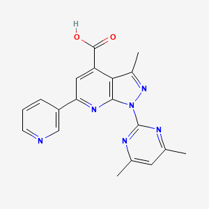 1-(4,6-Dimethyl-pyrimidin-2-yl)-3-methyl-6-pyridin-3-yl-1H-pyrazolo[3,4-b]pyridine-4-carboxylic acid - 