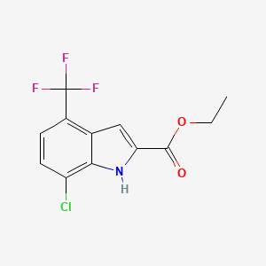 7-Chloro-4-trifluoromethyl-1H-indole-2-carboxylic acid ethyl ester - 
