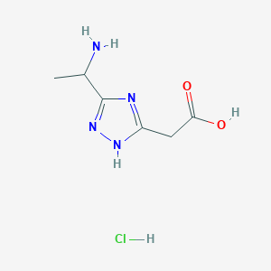 2-(5-(1-Aminoethyl)-4H-1,2,4-triazol-3-yl)acetic acid hydrochloride - 1245647-90-8