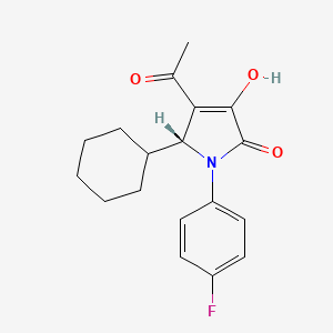 2H-Pyrrol-2-one, 4-acetyl-5-cyclohexyl-1-(4-fluorophenyl)-1,5-dihydro-3-hydroxy-, (5R)- - 