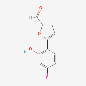 5-(4-Fluoro-2-hydroxyphenyl)furan-2-carbaldehyde - 