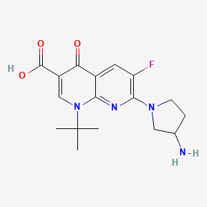 7-(3-Amino-1-pyrrolidinyl)-1-(1,1-dimethylethyl)-6-fluoro-1,4-dihydro-4-oxo-1,8-naphthyridine-3-carboxylic acid - 116163-01-0