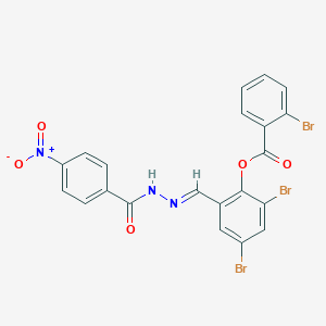 2,4-Dibromo-6-((2-(4-nitrobenzoyl)hydrazono)methyl)phenyl 2-bromobenzoate - 
