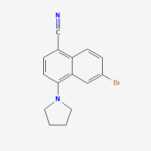 1-Naphthalenecarbonitrile, 6-bromo-4-(1-pyrrolidinyl)- - 870966-71-5