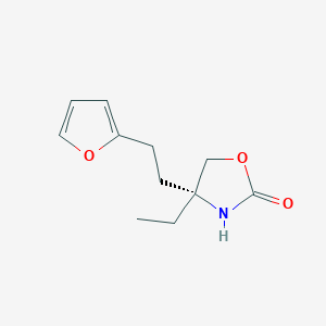(4R)-4-ethyl-4-[2-(furan-2-yl)ethyl]-1,3-oxazolidin-2-one - 566938-31-6