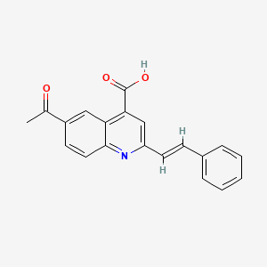 6-Acetyl-2-styrylquinoline-4-carboxylic acid - 