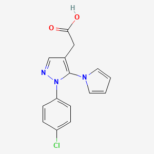 1H-Pyrazole-4-acetic acid, 1-(4-chlorophenyl)-5-(1H-pyrrol-1-yl)- - 116834-18-5