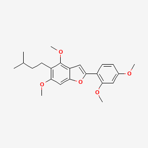 2-(2,4-Dimethoxyphenyl)-4,6-dimethoxy-5-(3-methylbutyl)-1-benzofuran - 66056-44-8
