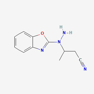 3-[1-(1,3-Benzoxazol-2-yl)hydrazinyl]butanenitrile - 86691-37-4