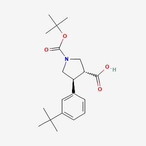 (3R,4S)-rel-1-(tert-Butoxycarbonyl)-4-(3-(tert-butyl)phenyl)pyrrolidine-3-carboxylic acid - 