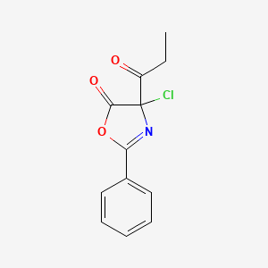 4-Chloro-2-phenyl-4-propanoyl-1,3-oxazol-5(4H)-one - 90127-58-5