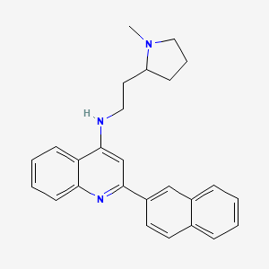 N-(2-(1-methylpyrrolidin-2-yl)ethyl)-2-(naphthalen-2-yl)quinolin-4-amine - 740074-28-6