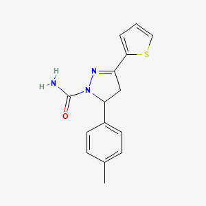 3-(Thiophen-2-YL)-5-P-tolyl-4,5-dihydro-1H-pyrazole-1-carboxamide - 885269-92-1