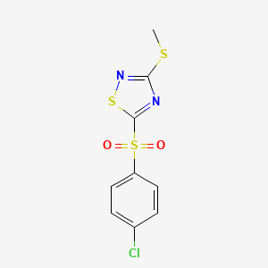 1,2,4-Thiadiazole, 5-((p-chlorophenyl)sulfonyl)-3-methylthio- - 20064-42-0