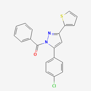 (5-(4-Chlorophenyl)-3-(thiophen-2-yl)-1H-pyrazol-1-yl)(phenyl)methanone - 259170-85-9