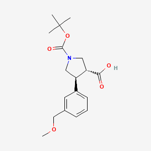 (3R,4S)-rel-1-(tert-Butoxycarbonyl)-4-(3-(methoxymethyl)phenyl)pyrrolidine-3-carboxylic acid - 
