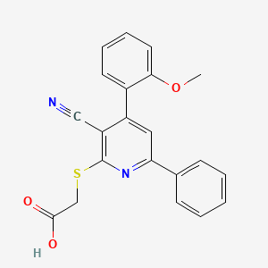 2-[[3-Cyano-4-(2-methoxyphenyl)-6-phenyl-2-pyridinyl]thio]acetic acid - 