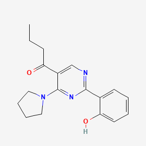 6-[5-Butanoyl-6-(pyrrolidin-1-yl)pyrimidin-2(1H)-ylidene]cyclohexa-2,4-dien-1-one - 823801-54-3