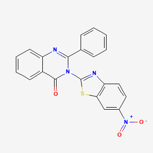 3-(6-Nitro-1,3-benzothiazol-2-yl)-2-phenylquinazolin-4(3H)-one - 918154-69-5