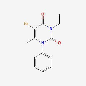 5-Bromo-3-ethyl-6-methyl-1-phenylpyrimidine-2,4(1H,3H)-dione - 32000-74-1