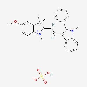 5-Methoxy-1,3,3-trimethyl-2-(2-(1-methyl-2-phenyl-1H-indol-3-yl)vinyl)-3H-indolium hydrogen sulphate - 85283-78-9