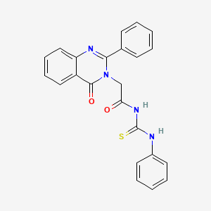 1-((4-Oxo-2-phenyl-3,4-dihydro-3-quinazolinyl)acetyl)-3-phenyl-2-thiourea - 72045-60-4