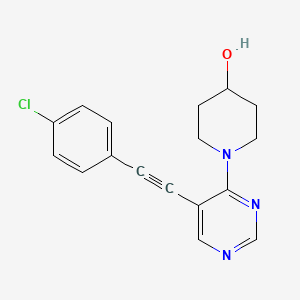 4-Piperidinol, 1-[5-[(4-chlorophenyl)ethynyl]-4-pyrimidinyl]- - 393855-93-1
