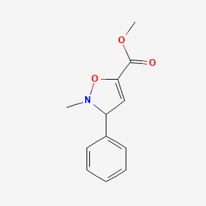 5-Isoxazolecarboxylic acid, 2,3-dihydro-2-methyl-3-phenyl-, methyl ester - 87352-10-1