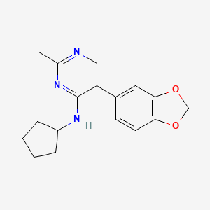 5-(2H-1,3-Benzodioxol-5-yl)-N-cyclopentyl-2-methylpyrimidin-4-amine - 917896-04-9