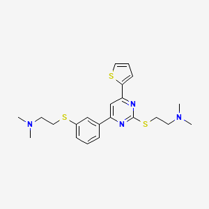 2-((N,N-Dimethylamino)ethylthio)-6-(3-((N,N-dimethylaminoethyl)thio)phenyl)-4-(2-thienyl)-pyrimidine - 131435-40-0