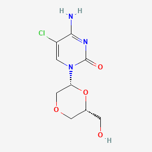 (6-(Hydroxymethyl)-1,4-dioxan-2-yl)-5-chlorocytosine - 132062-65-8