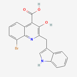 8-Bromo-3-hydroxy-2-[(1H-indol-3-yl)methyl]quinoline-4-carboxylic acid - 924634-63-9