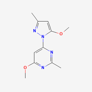 Pyrimidine, 4-methoxy-6-(5-methoxy-3-methylpyrazol-1-yl)-2-methyl- - 22684-87-3
