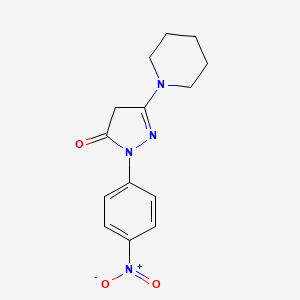 1-(4-Nitrophenyl)-3-(piperidin-1-yl)-1H-pyrazol-5(4H)-one - 105241-98-3