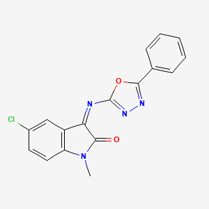 5-Chloro-1-methyl-3-((5-phenyl-1,3,4-oxadiazol-2-yl)imino)indolin-2-one - 