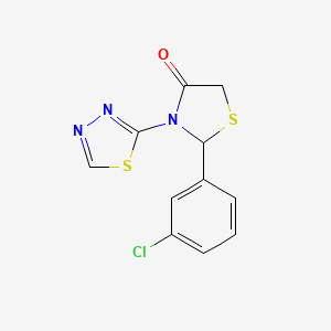 4-Thiazolidinone, 2-(3-chlorophenyl)-3-(1,3,4-thiadiazol-2-yl)- - 106145-93-1