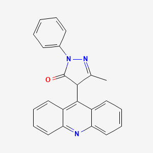 4-(Acridin-9-yl)-5-methyl-2-phenyl-2,4-dihydro-3H-pyrazol-3-one - 90878-34-5