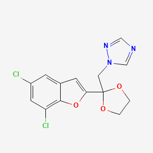 1H-1,2,4-Triazole, 1-((2-(5,7-dichloro-2-benzofuranyl)-1,3-dioxolan-2-yl)methyl)- - 98532-67-3