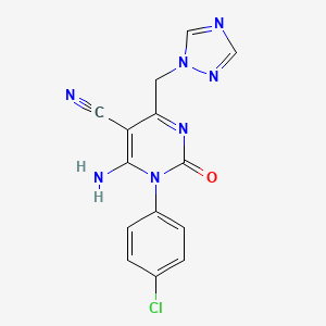 6-amino-1-(4-chlorophenyl)-2-oxo-4-(1H-1,2,4-triazol-1-ylmethyl)-1,2-dihydro-5-pyrimidinecarbonitrile - 338418-82-9