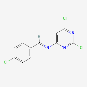 2,6-Dichloro-N-(4-chlorobenzylidene)pyrimidin-4-amine - 
